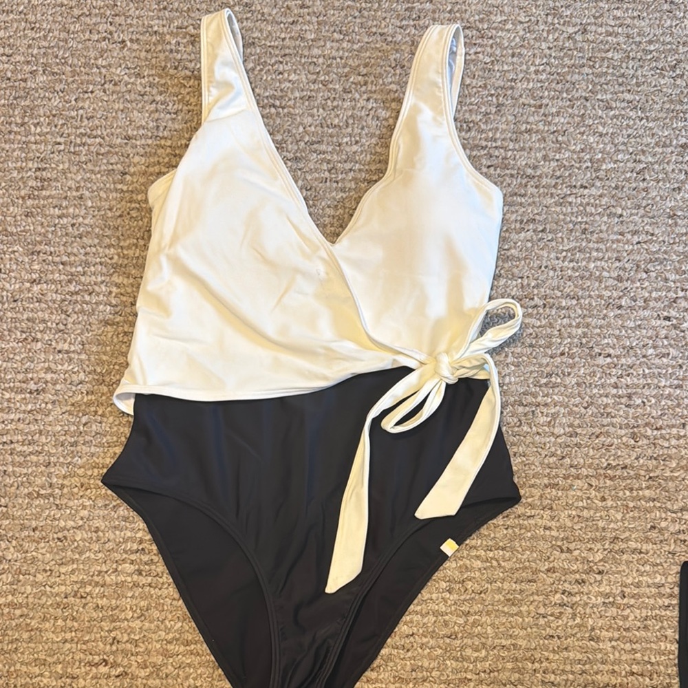 Elegant Cream and Black Kids One Piece